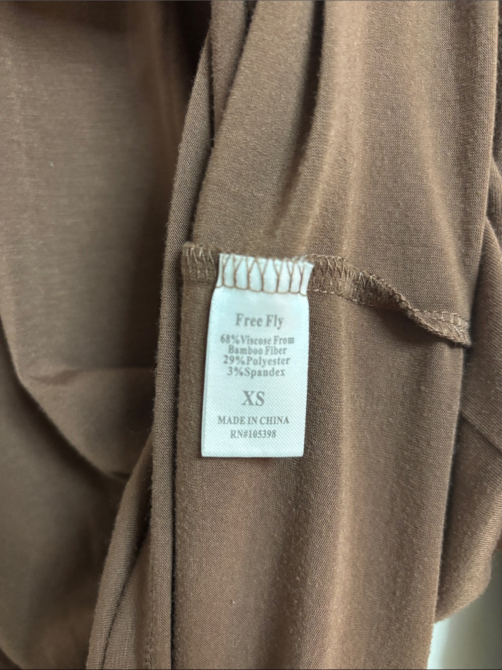 Women’s FreeFly Long Sleeve Crewneck Bamboo Shirt in Brown XS - Picture 6 of 6